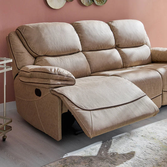 JAMISON Canapea 3 locuri, 2 reclinere manuale, stofă - Articol resigilat